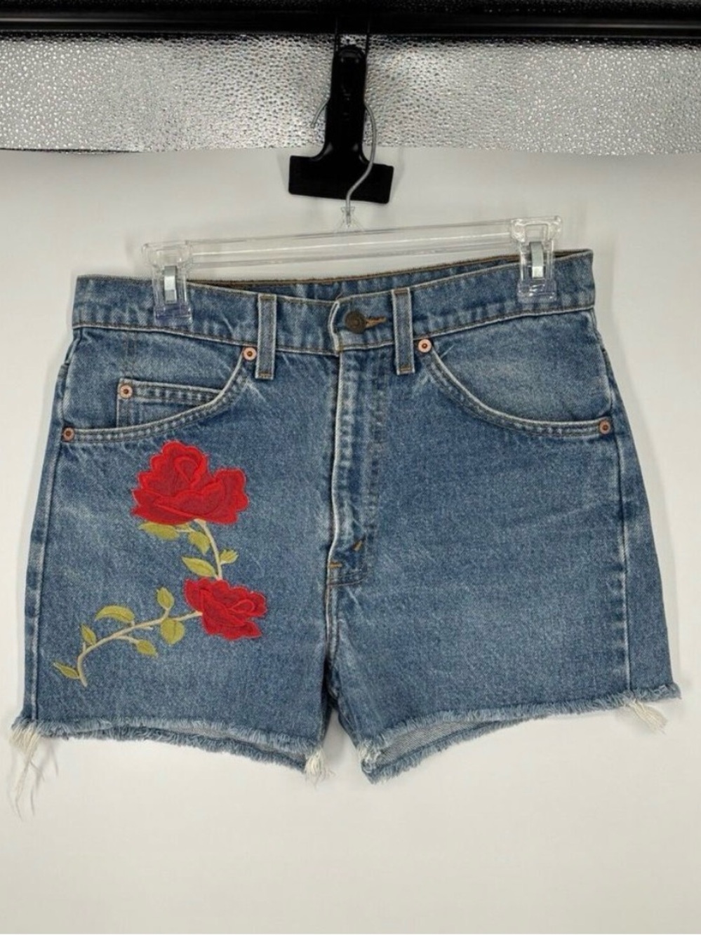 Levi's 517 Orange Tab vintage embroidered Jean shorts